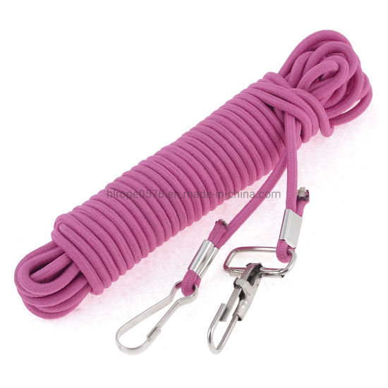 5 Meter Fishing Tackle Clip Hook Fuchsia Stretchy Rope Line Cord Cable