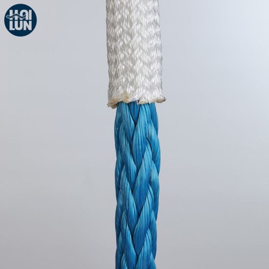 Polyester Cover 12 Strand Synthetic Hmwpe Nylon Marine Towing Rope for Mooring