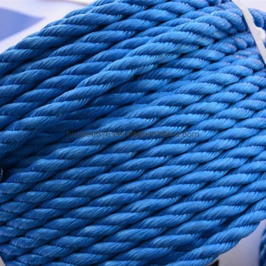 3 Strand Blue Fishing PP Rope with ABS Certification